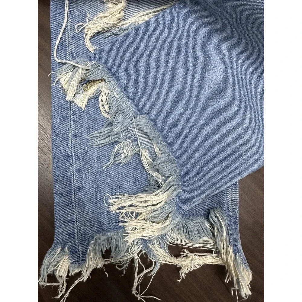 Free People We The Free‎ Maggie Straight Leg Blue Distressed / Women's 28